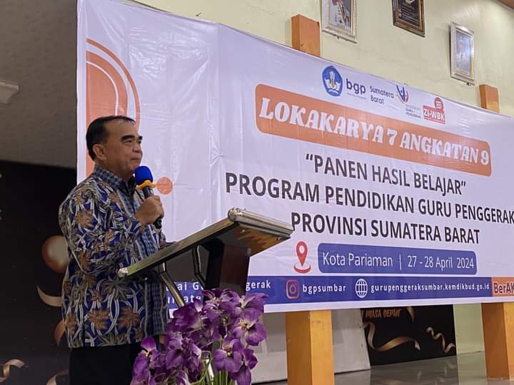 Kadis Pendidikan Pemuda Dan Olahraga Kota Pariaman, Buka Kegiatan Panen Hasil Belajar Program Pendidikan Guru Penggerak