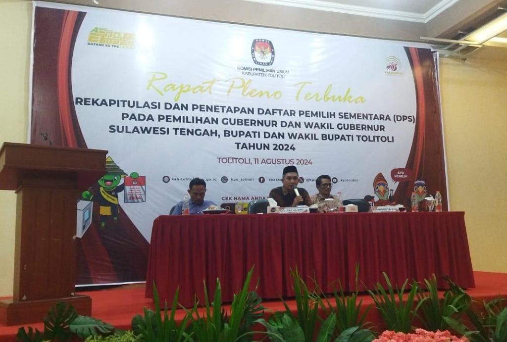 KPU tetapkan 169.237 DPS pada Pemilihan Gubernur dan Wakil gubernur Sulteng serta Bupati dan Wakil Bupati Tolitoli