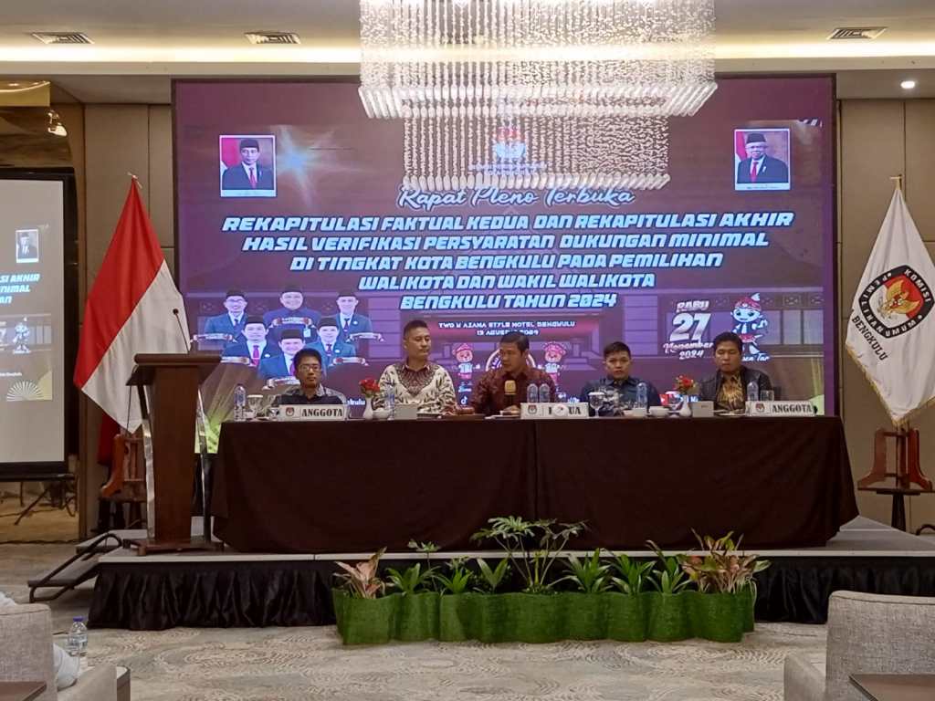 Pasangan Calon Wali Kota dan Wakil Wali Kota Bengkulu Ariyono-Harialiyanto Penuhi Syarat Maju di Pilwalkot 2024