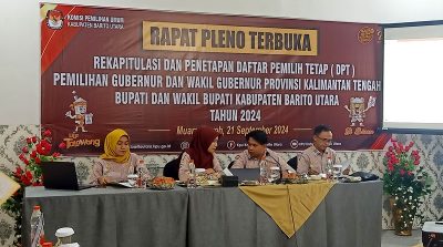 KPU Kab. Barito Utara Rapat Pleno Pilkada Tahun 2024